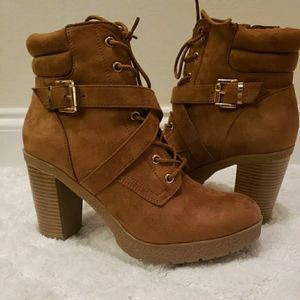Brown high heel boots size 10